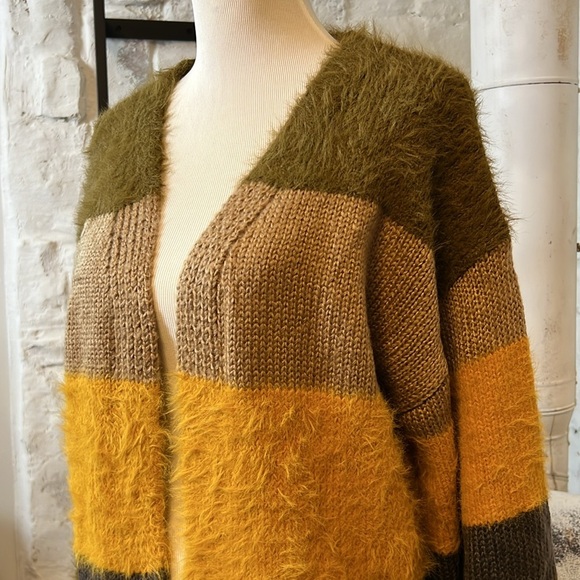 NWT | Love Riche | Oversized Multicolor Stripe Cardigan - Picture 2 of 5